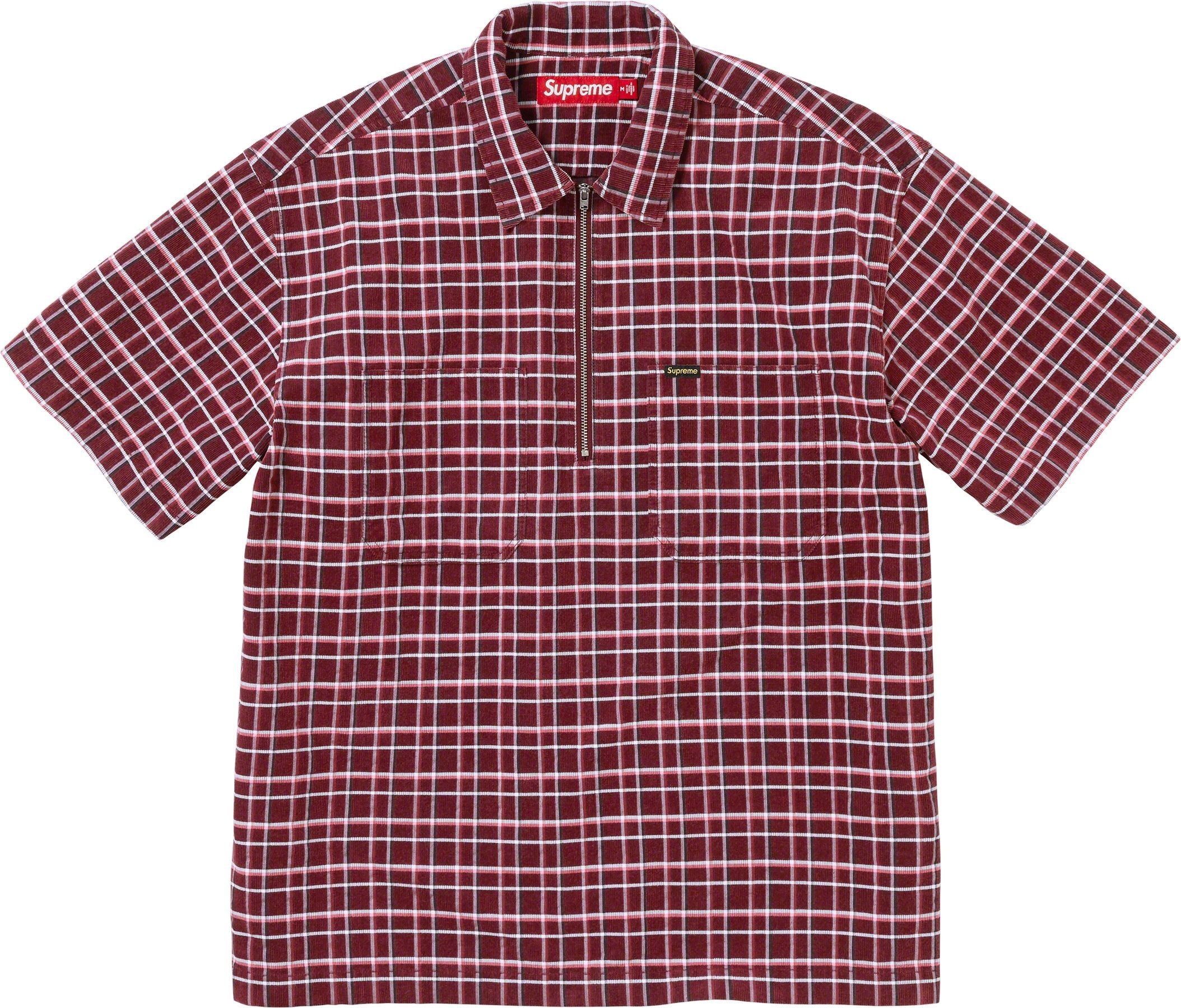 Plaid Corduroy Half Zip S/S Shirt view 2